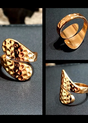 Anel dourado texturizado ajustável, marca: Tendance, estado: Novo sem etiquetas, tamanho: Ajustável, €5.00, €5.95 inclui Proteção do Comprador