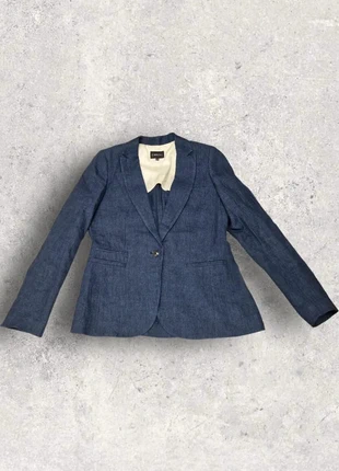 Blazer en lin bleu cintré Carolle taille 38, marque: Caroll, état: Très bon état, taille: M / 38 / 10, 20,00 €, 21,70 € Protection acheteurs incluse