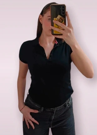 Polo nera aderente da cameriera | con bottoni, estado: Bueno, tamaño: M / 38 / 10, 1,99 €, 2,79 € Protección al comprador incluida