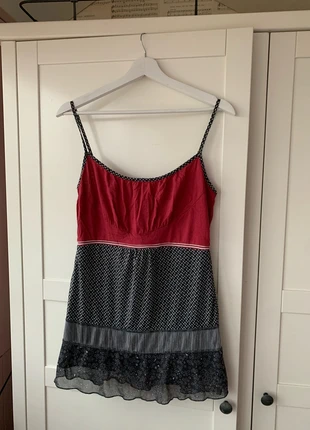 Red and dark grey y2k mesh tanktop, marque: sandwich, état: Très bon état, taille: S / 36 / 8, 6,00 €, 7,00 € Protection acheteurs incluse