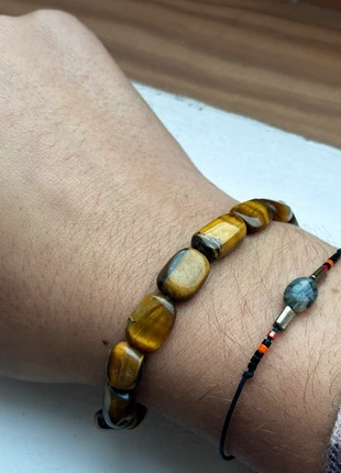 Bracelet vintage en perles pierre naturelle Oeil de tigre, brand: Vintage, condition: Very good, €6.00, €7.00 includes Buyer Protection