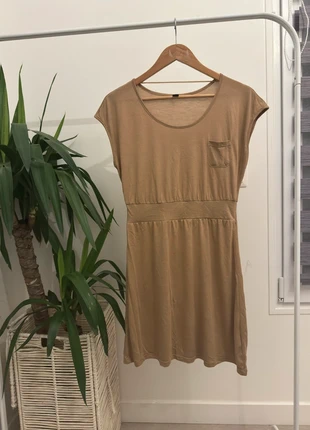 Pimkie 💟robe beige élastique à manches courtes, mi-longue, taille M, neuve sans étiquette (1202), brand: Pimkie, condition: New without tags, size: M / 38 / 10, €4.00, €4.90 includes Buyer Protection