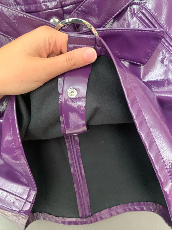 Jupe simili violet Bershka - Taille S - photo numéro 4