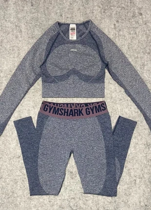 Ensemble GymShark gris/bleu logo brodé dans le dos - S, marke: Gymshark, zustand: Sehr gut, größe: S / 36 / 8, 35,00 €, 37,45 € inklusive Vinted-Käuferschutz