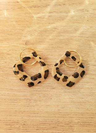 Grandes boucles d'oreilles léopard géométrique Fantaisie tendance cadeau noel, marca: Tendance, estado: Muito bom, €12.00, €13.30 inclui Proteção do Comprador Pro