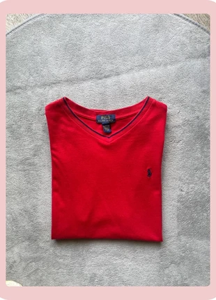 T-shirt Ralph Lauren rouge col v homme Taille XL, marque: Ralph Lauren, état: Très bon état, taille: XL, 21,00 €, 22,75 € Protection acheteurs incluse