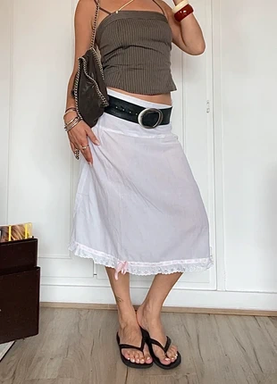 Jupe en coton blanche, marca: Vintage, estado: Muy bueno, tamaño: XS / 34 / 6, 19,00 €, 20,65 € Protección al comprador incluida