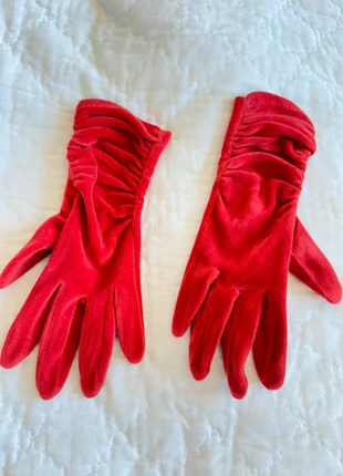 Gants en velours rouge, estado: Muito bom, tamanho: Tamanho único, €25.00, €26.95 inclui Proteção do Comprador Pro
