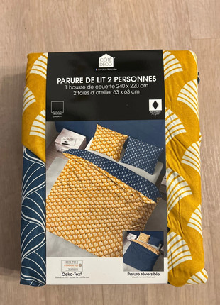 Parure de lit 220/240 neuf, marque: côté déco, état: Neuf avec étiquette, taille: King Size (220-240 cm x 220-260 cm), 16,00 €, 16,69 € Protection acheteurs incluse