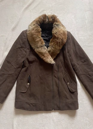 manteau caban en laine doublé avec fourrure galeries lafayette taille XS 34, brand: Galeries Lafayette, condition: Very good, size: XS / 34 / 6, €38.00, €40.60 includes Buyer Protection