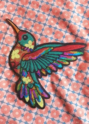 Grand Patch écusson🌈L'oiseau multicolore, marque: Le colibri multicolore 🦜🐦🌈, état: Neuf sans étiquette, 8,50 €, 9,63 € Protection acheteurs incluse