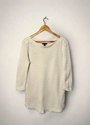 Pull ajouré Tommy Hilfiger crème– Taille M, brand: Tommy Hilfiger, condizioni: Ottime, taglia: M / IT 42 / EU 38, €16.00, €17.50 include la Protezione acquisti