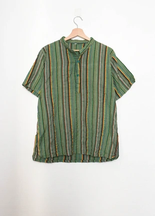Green striped t-shirt | T-shirt avec rayures, marque: Vintage, état: Très bon état, taille: L / 40 / 12, 8,00 €, 9,10 € Protection acheteurs (Pro) incluse
