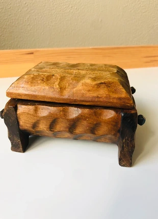 Vintage handgesneden jaren 60-70 teak hout sieradendoosje Jewery organizer, marque: Vintage Love, état: Bon état, 5,00 €, 5,95 € Protection acheteurs incluse