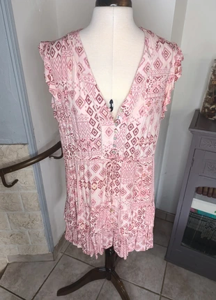 Robe courte rose à volants et motifs Last Queen taille L/XL, marca: Last Queen, estado: Muy bueno, tamaño: XL / 42 / 14, 18,00 €, 19,60 € Protección al comprador incluida