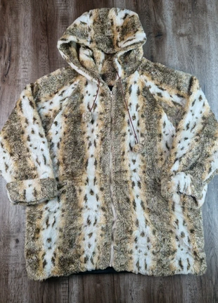 Veste fausse fourrure zippée Princess Garment made in Canada motif animal beige et brun taille L, brand: Vintage Dressing, condition: Very good, size: L / 40 / 12, €20.00, €21.70 includes Buyer Protection Pro