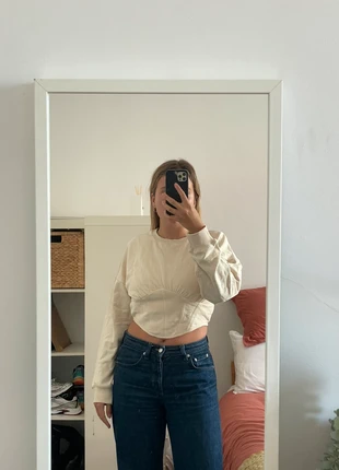 Camisola Corpete Croped Bege, marca: Stradivarius, estado: Novo sem etiquetas, tamanho: M / 38 / 10, €5.50, €6.48 inclui Proteção do Comprador