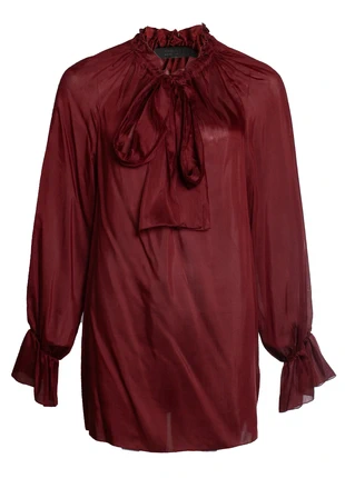 The Row, Wine red blouse with bow, merk: The Row, staat: Goed, maat: M / 38 / 10, € 335,00, € 352,45 inclusief Kopersbescherming Pro