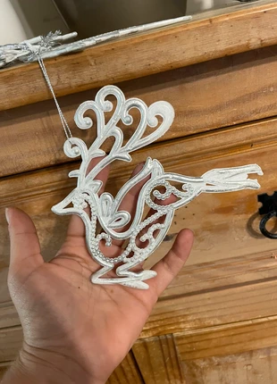 Lot 6 suspensions sapin Noël argentées, staat: Heel goed, € 3,50, € 4,38 inclusief Kopersbescherming