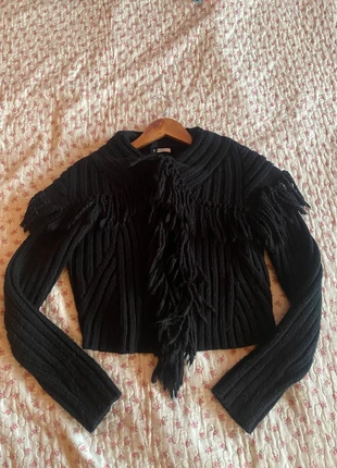 copri spalle nero con frange, marca: motivi, estado: Muito bom, tamanho: S / 36 / 8, €6.00, €7.00 inclui Proteção do Comprador