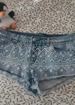 Mini shorts bordados estilo boho – frescos y con encanto, estado: Muy bueno, tamaño: S / 36 / 8, 5,00 €, 5,95 € Protección al comprador incluida