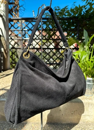 🖤 Sac à l’Épaule en Daim Noir – Double Bandoulière Amovible – Made in Italy 🇮🇹, brand: The Genuine Leather, condition: Very good, €42.00, €44.80 includes Buyer Protection Pro