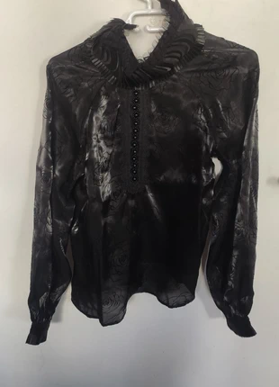 Blouse chemise gothique Punk rave taille S brillante avec roses en velours, marque: Punk Rave, état: Très bon état, taille: S / 36 / 8, 30,00 €, 32,20 € Protection acheteurs incluse