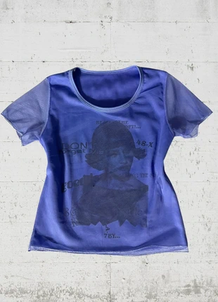 Y2k blue mesh tee shirt, marke: y2k, zustand: Sehr gut, größe: S / 36 / 8, 15,00 €, 16,45 € beinhaltet Vinted-Käuferschutz Pro