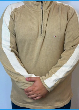 Pull 1/4 Zip, Half Zip Tommy Hilfiger beige / Col camionneur / Logo brodé / Taille L Homme, marque: Tommy Hilfiger, état: Très bon état, taille: L, 30,00 €, 32,20 € Protection acheteurs incluse