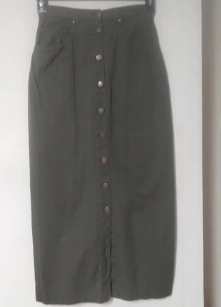 Jupe longue fendue rétro boutonnée vert kaki Vintage années 90 coupe jean, marke: Vintage Dressing, zustand: Sehr gut, größe: S / 36 / 8, 15,00 €, 16,45 € inklusive Vinted-Käuferschutz