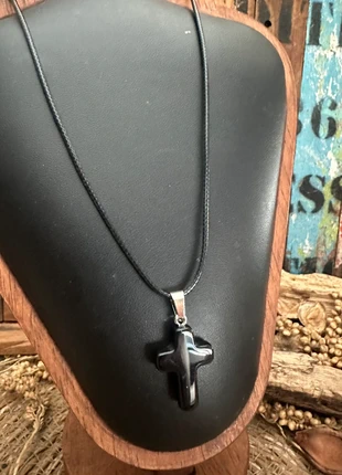 Glazen kruis hanger / zwart / Faith, brand: Faith, condizioni: Nuovo senza cartellino, €4.99, €5.94 include la Protezione acquisti