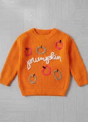 Pull Halloween orange en tricot – Taille 1/2 ans, brand: Pumpkin, condition: Very good, size: 12-18 months / 80 cm, €44.99, €47.94 includes Buyer Protection