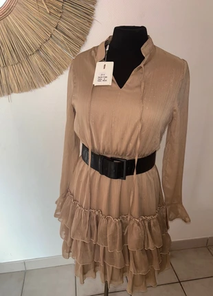 Robe habillée doublée voilage brillante, état: Neuf avec étiquette, taille: S / 36 / 8, 10,00 €, 11,20 € Protection acheteurs incluse