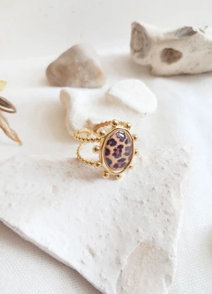 Bague ajustable imprimé léopard en acier inoxydable doré, marca: Leopard, estado: Muito bom, tamanho: Ajustável, €12.00, €13.30 inclui Proteção do Comprador Pro