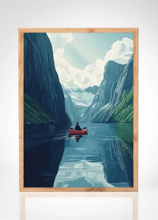 Affiche Illustration " Fjord - Évasion Nordique ", marke: lamaisondelaffiche, zustand: Neu, mit Etikett, 9,90 €, 11,10 € beinhaltet Vinted-Käuferschutz Pro