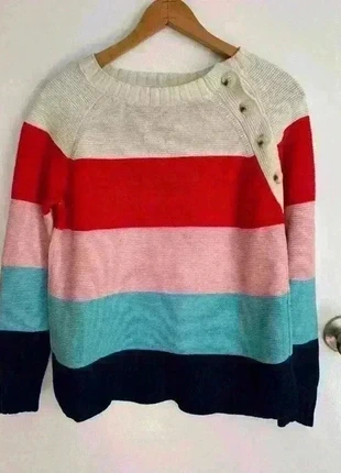Women’s knit pullover sweater multicolor stripe St. John’s Bay size petite small, brand: St. John's Bay, condition: Good, size: S / 36 / 8, €16.00, €17.50 includes Buyer Protection