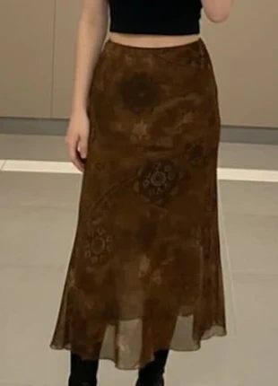 Jupe longue gothique marron motifs floraux – Taille S, merk: UmbraLace, staat: Heel goed, maat: S / 36 / 8, € 24,90, € 26,85 inclusief Kopersbescherming