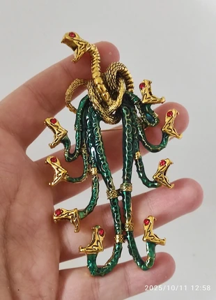 Broche hydre mythologie Médusa serpent vert or, brand: Medusa, condition: Very good, €20.00, €21.70 includes Buyer Protection Pro