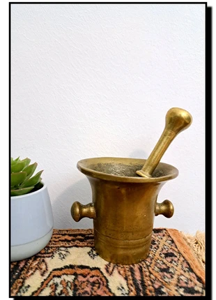 Messing apothekers vijzel koper antiek vintage art deco, staat: Goed, € 21,00, € 22,75 inclusief Kopersbescherming