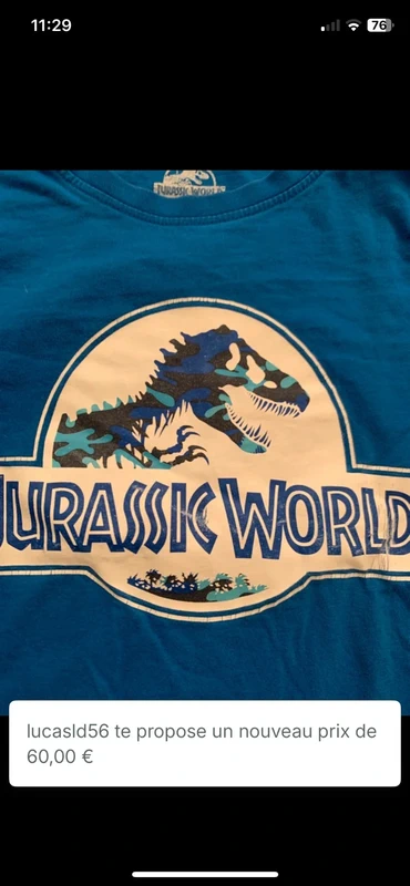 T-shirt manches longues jurassic world taille 8 ans - photo numéro 2