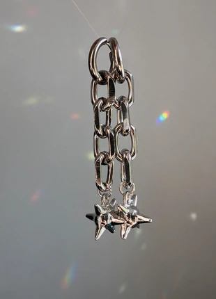 Silver Mace Flail Style Hoop Dangle Earrings, condition: New without tags, £11.00, £12.25 includes Buyer Protection
