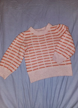 Roze trui met koraal kleurige strepen, marque: Vero Moda, état: Très bon état, taille: M / 38 / 10, 4,00 €, 4,90 € Protection acheteurs incluse