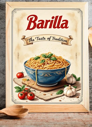 Cadre Art Déco Vintage Barilla Pates - Garde manger - Cellier - Cuisine, marca: Art Vintage, estado: Nuevo sin etiquetas, 13,00 €, 14,35 € Protección al comprador Pro incluida