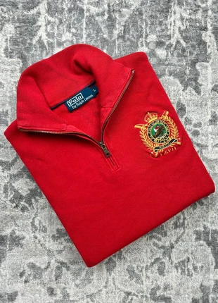 Pull Col Camionneur / Quarter Zip RL / Ralph Lauren Rouge Taille L - Logo Patch Brodé, marque: Ralph Lauren, état: Très bon état, taille: L, 55,00 €, 58,45 € Protection acheteurs (Pro) incluse