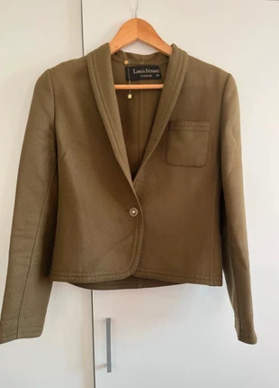 Louis Féraud Paris Tailored Olive Blazer | Elegant Vintage Jacket, marca: Louis Féraud, estado: Novo sem etiquetas, tamanho: M / 38 / 10, €50.00, €53.20 inclui Proteção do Comprador