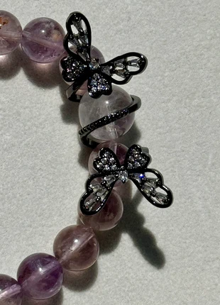 Amethyst & Citrine Crystal Bracelet with Black Butterfly – Elegant, Spiritual, Handmade, brand: luckycrystalcove, condition: New with tags, £14.90, £16.35 includes Buyer Protection