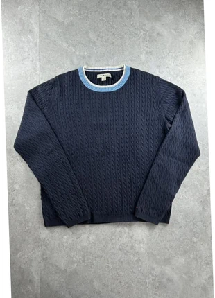 Pull mi saison Crewneck col rond torsadé câble knit Tommy Hilfiger | Bleu marine | XL, marke: Tommy Hilfiger, zustand: Sehr gut, größe: XL / 42 / 14, 15,00 €, 16,45 € beinhaltet Vinted-Käuferschutz Pro