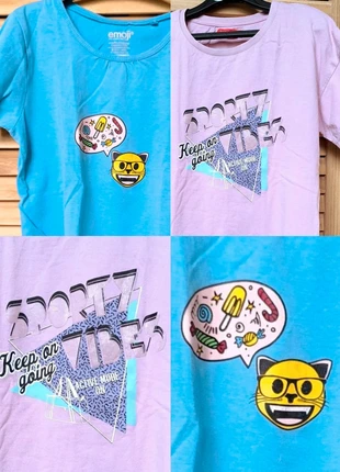 2 T-shirts 1 rose et 1 bleu clair Emoji chat 🐱 fille taille 6-8ans 🎈🎈, marca: Emoji, estado: Bom, tamanho: 7 anos / 122 cm, €2.90, €3.75 inclui Proteção do Comprador Pro