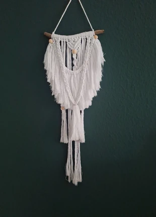 Wandbehang macramee weiss Naturast Holz, merk: etsy, staat: Heel goed, € 5,00, € 5,95 inclusief Kopersbescherming
