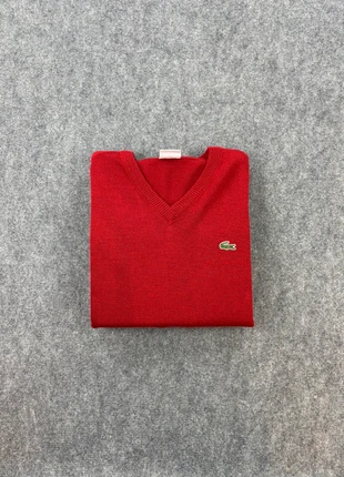 Pull Lacoste vintage rouge à col V taille L, marque: Lacoste, état: Très bon état, taille: L, 29,00 €, 31,15 € Protection acheteurs (Pro) incluse
